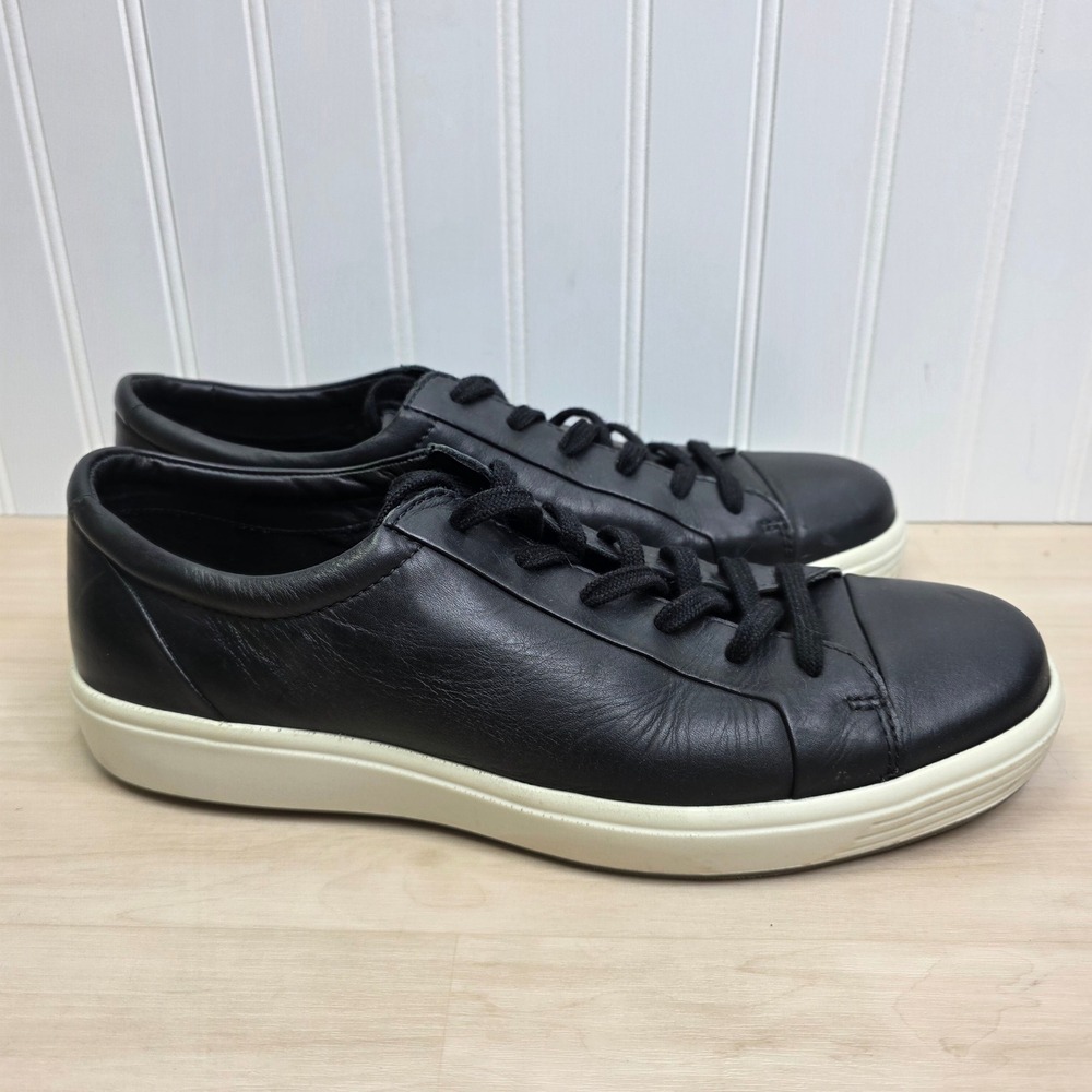 ECCO Soft 7 Mens Black Leather Low Top Sneakers Size 45 EU 11-11.5 US
